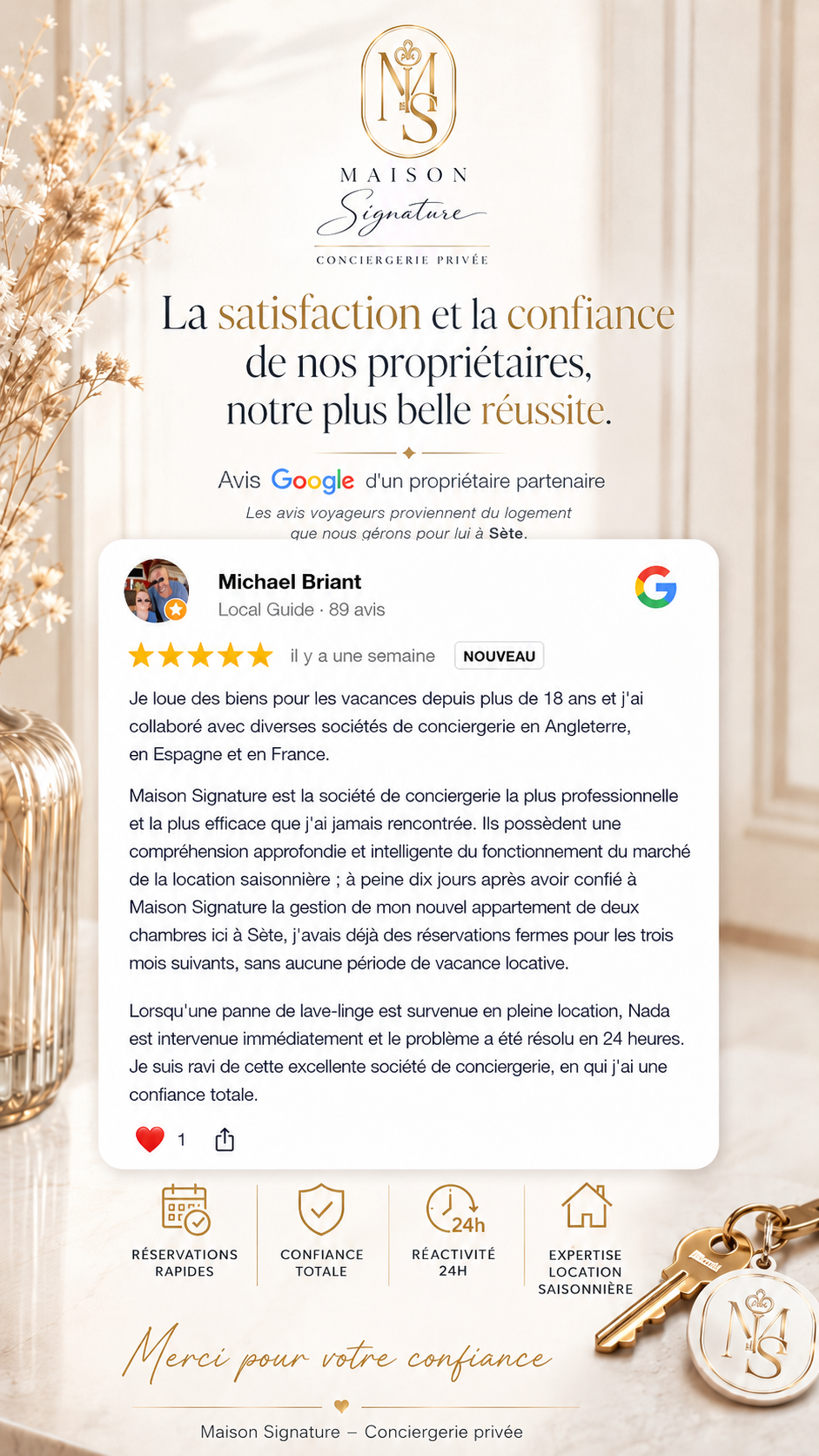 Avis Google — Michael Briant — Maison Signature