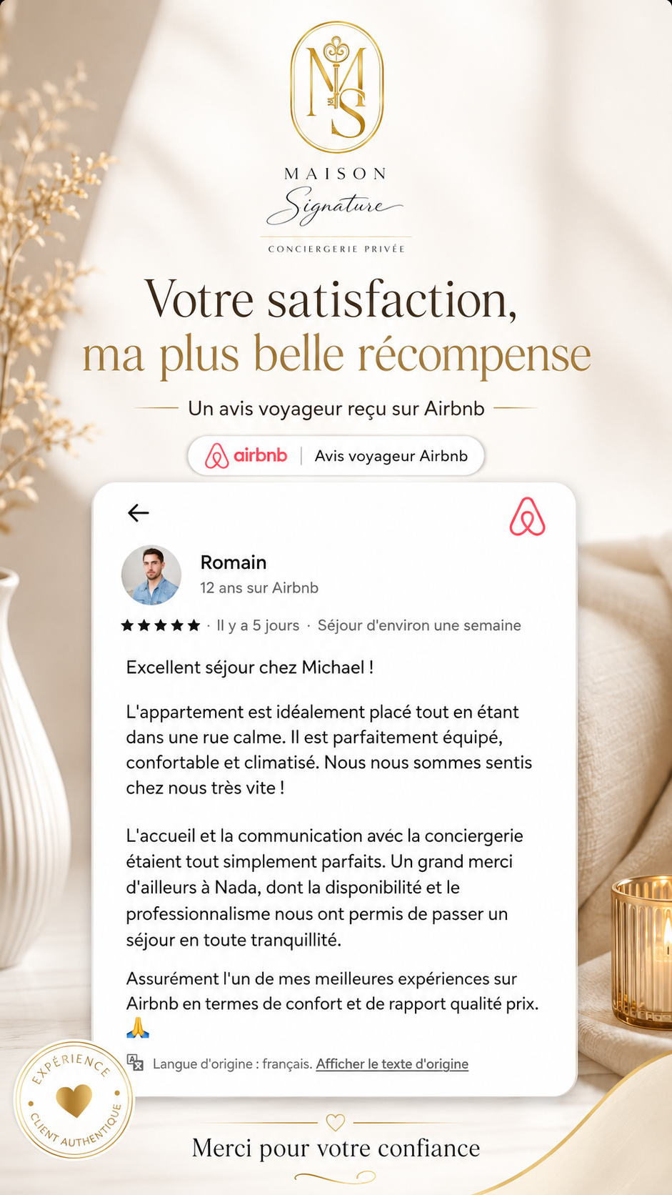 Avis Airbnb — Romain